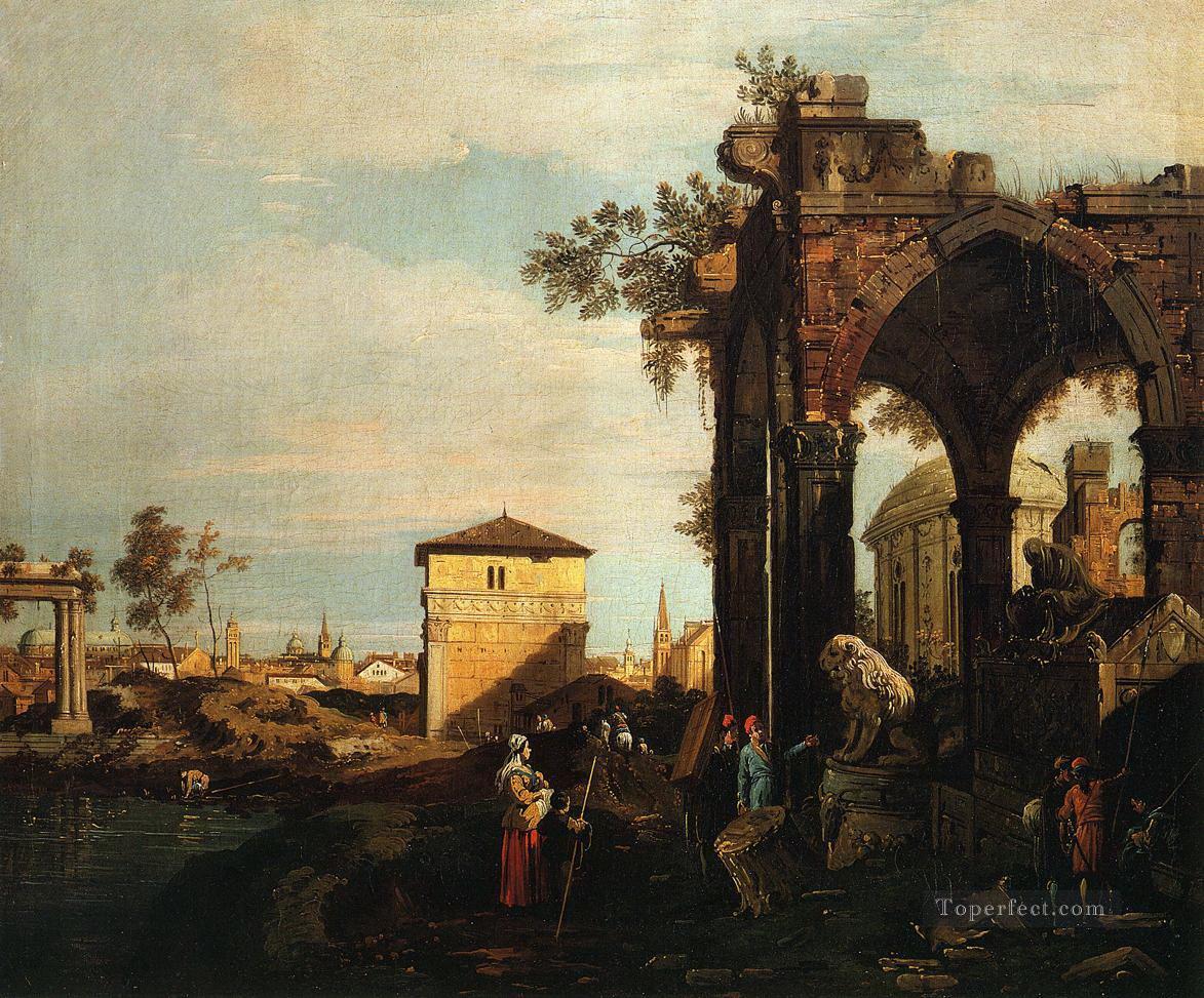 Capriccio con ruinas y porta portello en padua Canaletto Pintura al óleo